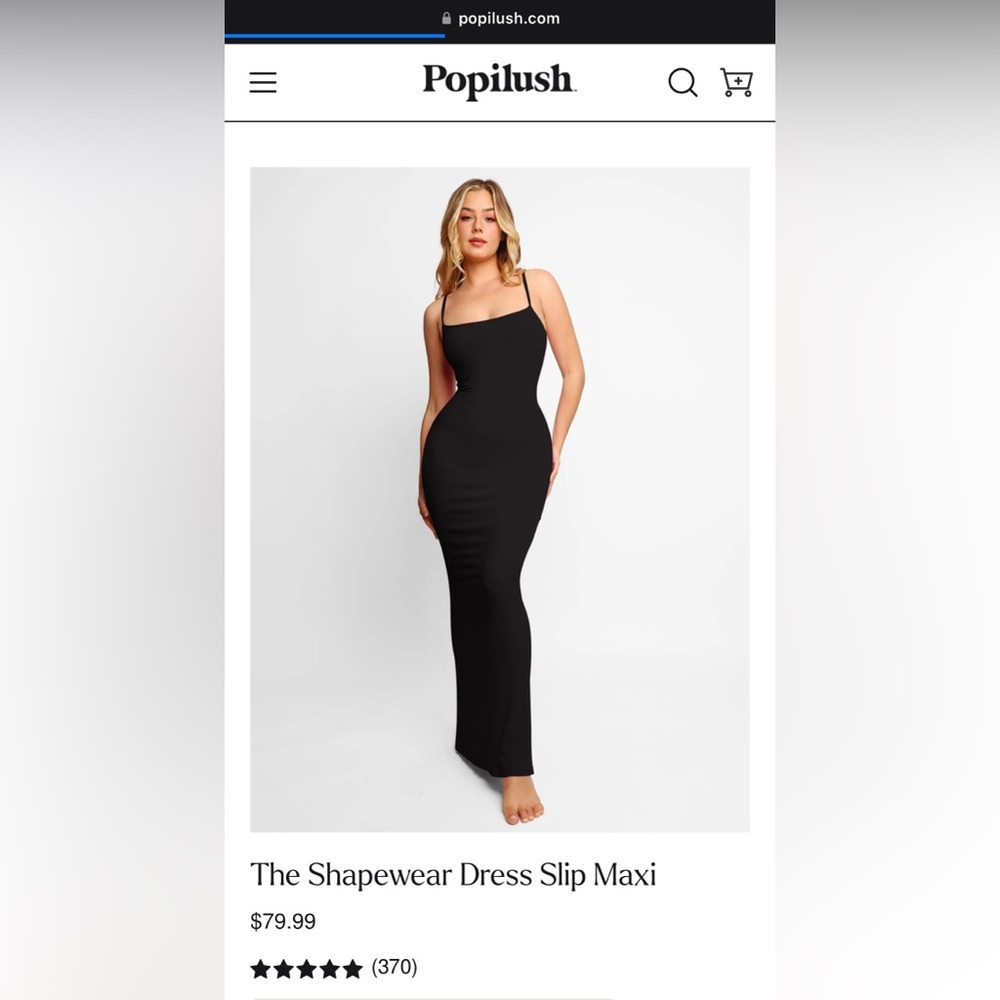 Long black dress with built-in shapewear